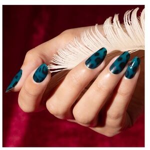 Color Street Teal and Black Nail Wraps